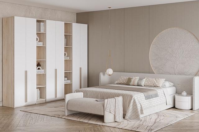 Шкаф распашной Хейсон - 18 Дуб Сонома / Белый