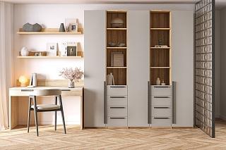 Шкаф распашной Хейсон - 15 Блэквуд Ячменный / Кашемир