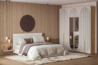 Шкаф распашной Брей - 3.1 с антресолью Дуб Золотистый / Кашемир