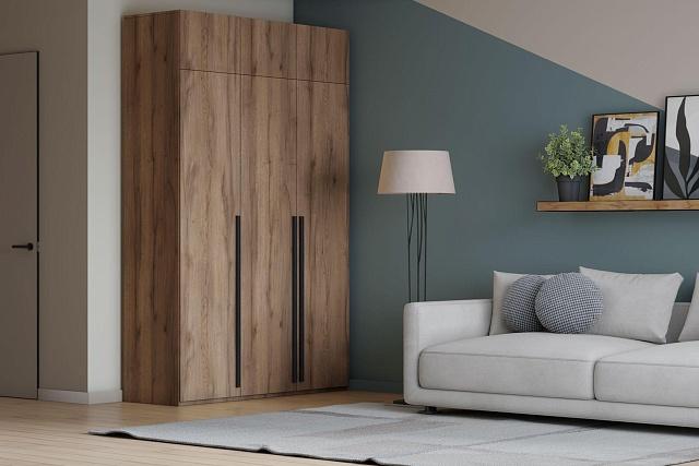 Шкаф распашной Лорена Пакс - 3 с антресолью Дуб Табачный