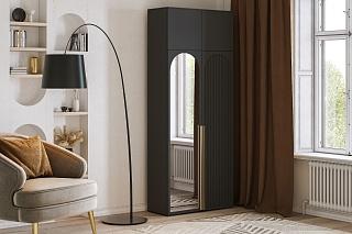 Шкаф распашной Рослин - 2.1 с антресолью Черный