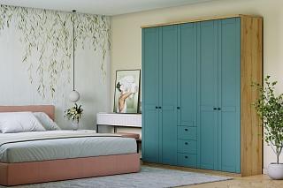 Шкаф распашной София РАХ - 13 МДФ Аквамарин