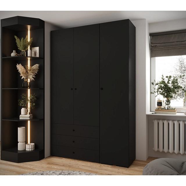 Шкаф распашной Люксор - 3.3 Черный