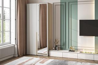 Шкаф распашной Солфорд - 2 с зеркалом Кашемир