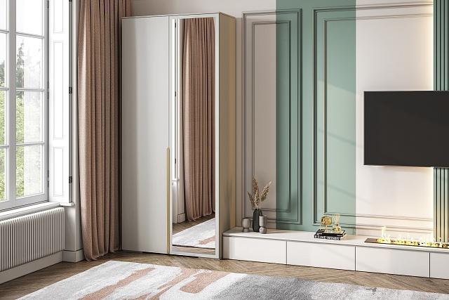 Шкаф распашной Солфорд - 2 с зеркалом Кашемир