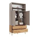 Шкаф распашной Скарлет - 13 Дуб Золотистый / Кашемир