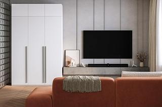 Шкаф распашной Лорена Бест - 3 с антресолью Белый