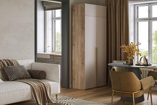 Шкаф распашной Лорена Хит - 2 с антресолью Сатин