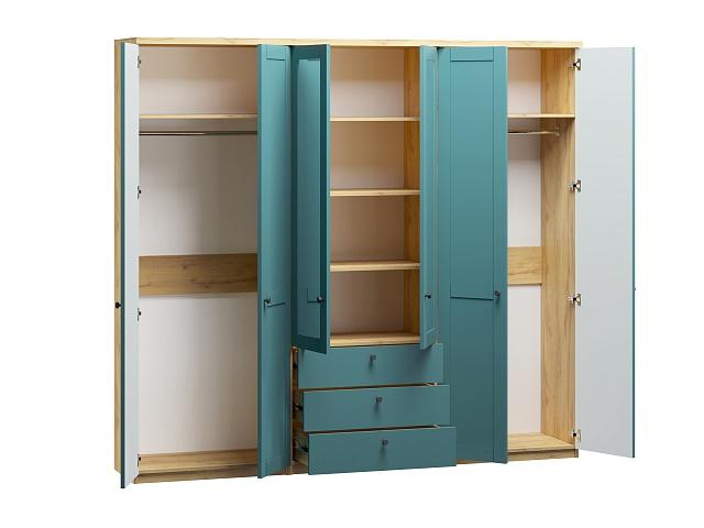 Шкаф распашной София РАХ - 14 МДФ Аквамарин