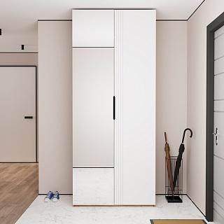 Шкаф распашной Астрис - 2 с зеркалом Белый