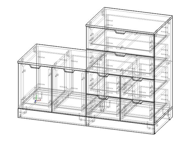 Комод Генри - 8 МДФ Черный