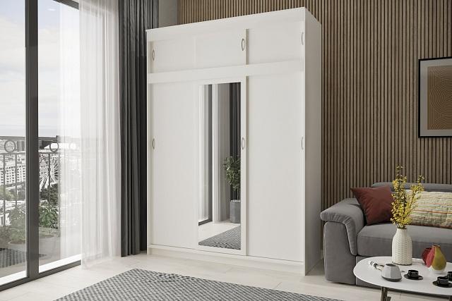 Шкаф-купе Миллениум-3 Белый с антресолью