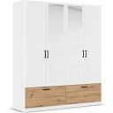 Шкаф распашной Бари - 6 Белый / Дуб Бунратти