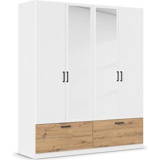 Шкаф распашной Бари - 6 Белый / Дуб Бунратти