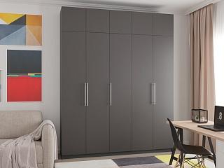 Шкаф распашной Калифорния - 5 с антресолью Графит