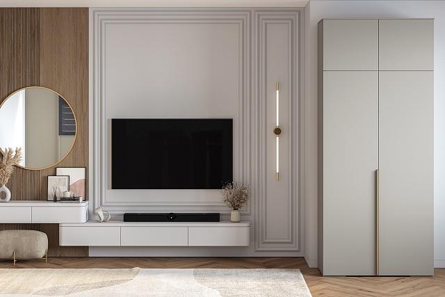 Шкаф распашной Солфорд - 2 с антресолью Кашемир