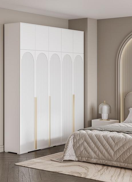 Шкаф распашной Рослин - 5 с антресолью Белый