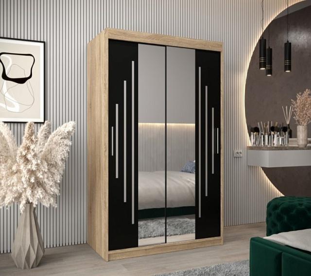 Шкаф-купе Валмиера NEW - 4 Дуб Сонома / Черный