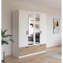 Шкаф распашной Бари - 6 Белый / Дуб Бунратти