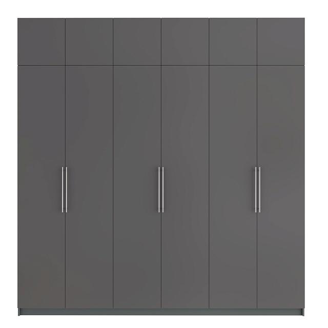 Шкаф распашной Калифорния - 6 с антресолью Графит