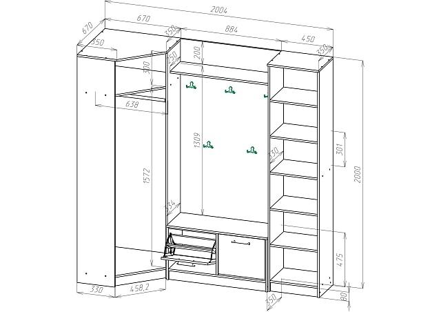 Прихожая Ольга - 11 Белый