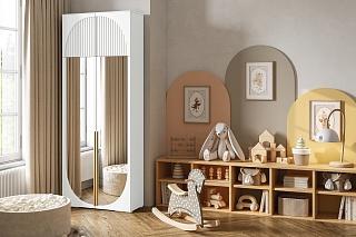 Шкаф распашной Брей - 1.2 с антресолью Белый