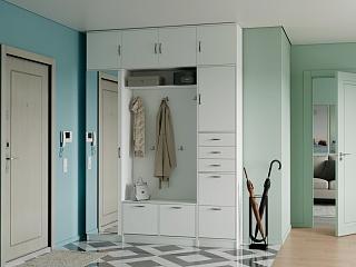 Прихожая Ольга - 8 с антресолью Белый