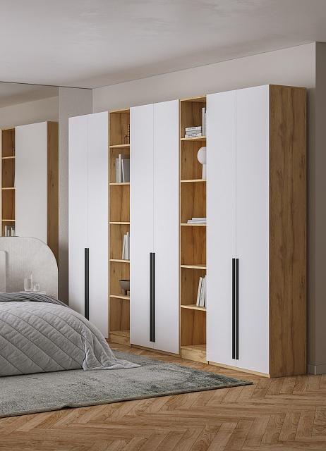 Шкаф распашной Хейсон - 18 Дуб Золотистый / Белый