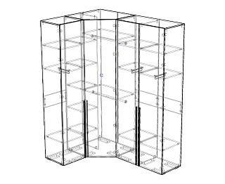 Шкаф угловой Мори - 11 Черный