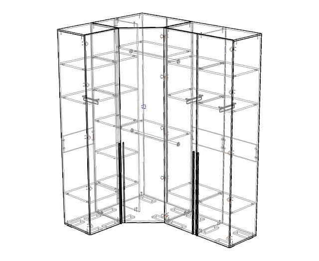 Шкаф угловой Мори - 11 Черный