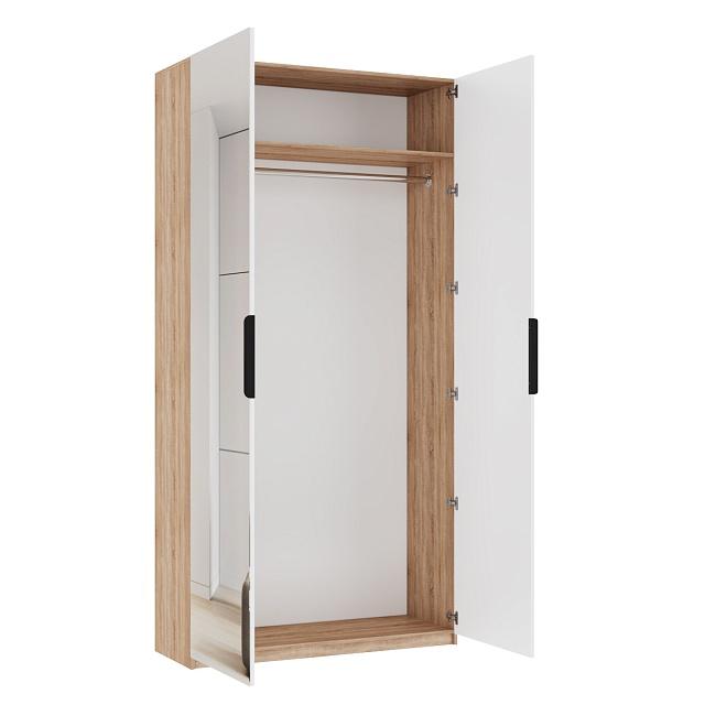 Шкаф распашной Астрис - 3 с зеркалом Белый