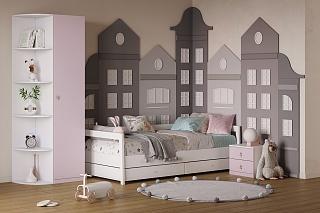 Детская стенка Банни - 2 МДФ Розовый Лайт