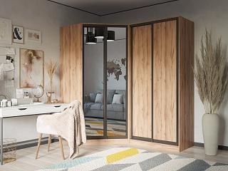 Шкаф-купе угловой Ромео - 3 Крафт Золотой