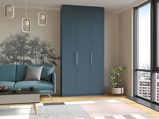 Шкаф распашной Калифорния - 3 с антресолью Альби Полуночно-синий