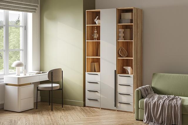 Шкаф распашной Хейсон - 28 Блэквуд Ячменный / Кашемир