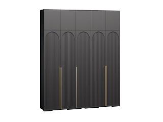 Шкаф распашной Рослин - 5 с антресолью Черный