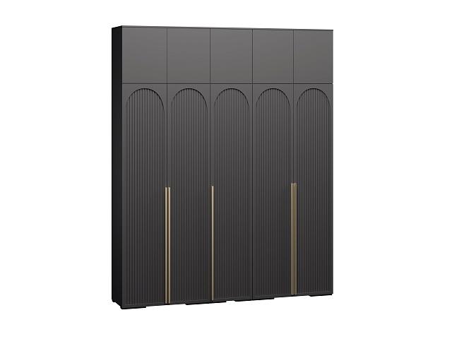 Шкаф распашной Рослин - 5 с антресолью Черный