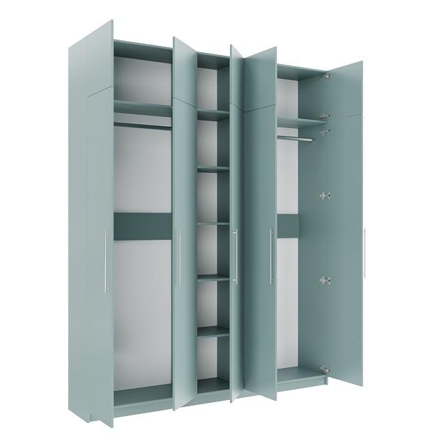 Шкаф распашной Калифорния - 5 с антресолью Сумеречный Голубой