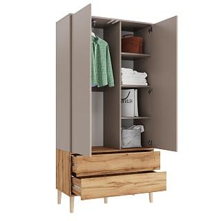 Шкаф распашной Скарлет - 12 Дуб Золотистый / Кашемир