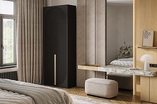 Шкаф распашной Брей - 1 с антресолью Черный