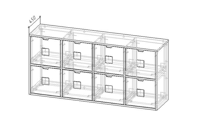 Стеллаж Kids - 2 Розовый Лайт