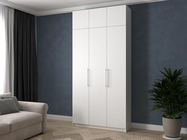 Шкаф распашной Калифорния - 3 с антресолью Белый