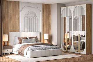 Шкаф распашной Брей - 2.2 с антресолью Дуб Золотистый / Кашемир