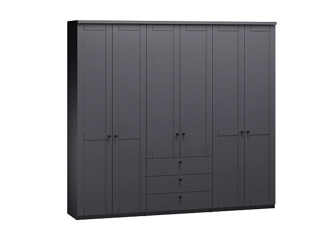 Шкаф распашной София РАХ - 12 МДФ Графит