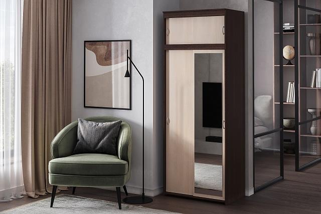 Шкаф-купе Миллениум-2 Венге / Дуб Молочный с антресолью