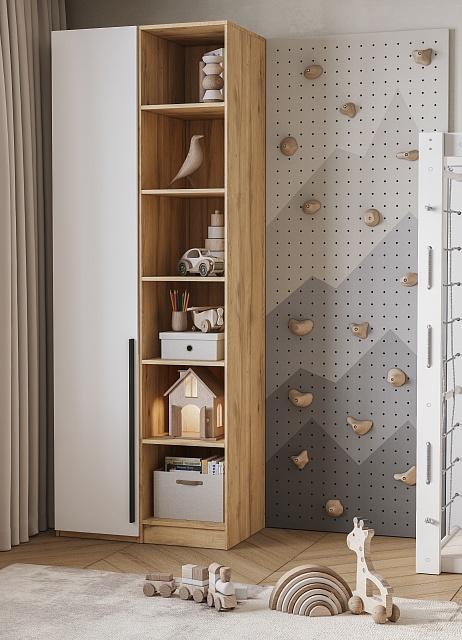 Шкаф распашной Хейсон - 27 Дуб Золотистый / Белый