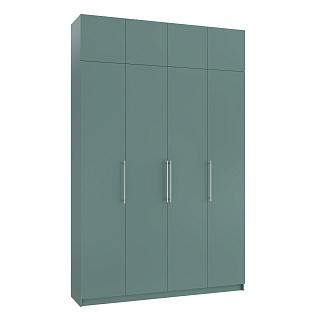 Шкаф распашной Калифорния - 4 с антресолью Сумеречный Голубой