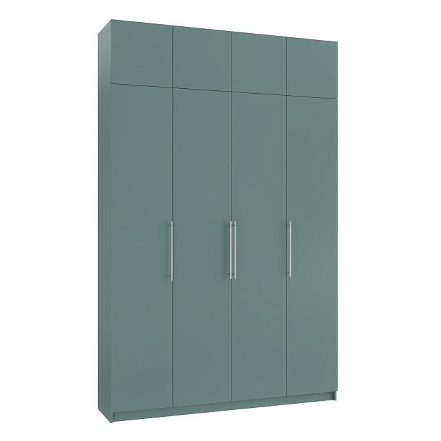 Шкаф распашной Калифорния - 4 с антресолью Сумеречный Голубой