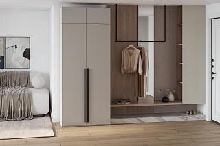 Шкаф распашной Микос - 2 МДФ с антресолью Кашемир