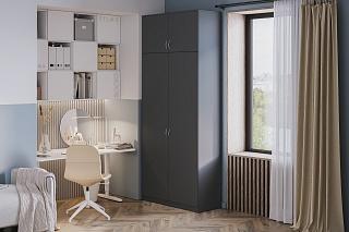 Шкаф распашной Лайт-2 с антресолью Графит